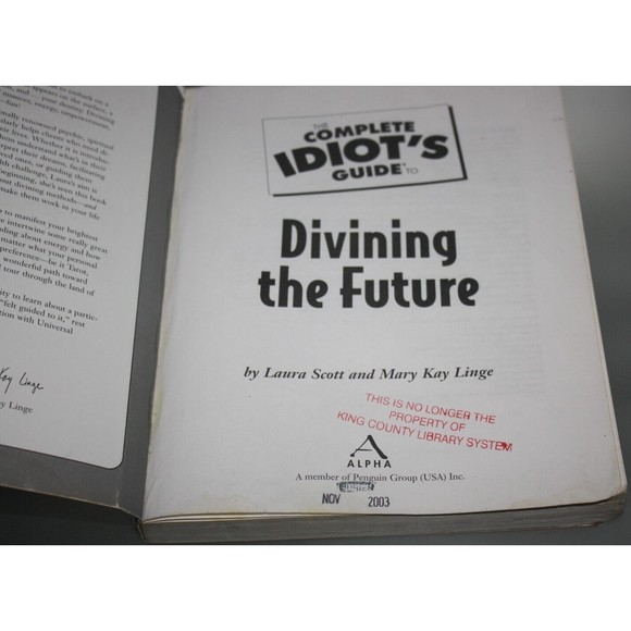 3/$15 Complete Idiot's Guide to Divining the Future; zlaura Scott Softcover - Picture 3 of 5